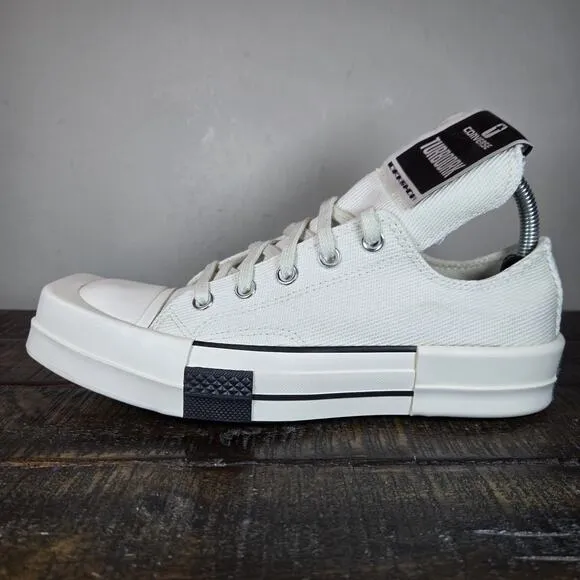 NEW RICK OWENS x CONVERSE TURBODRK Womens Size 7.5 Low Top Shoes 172345C White