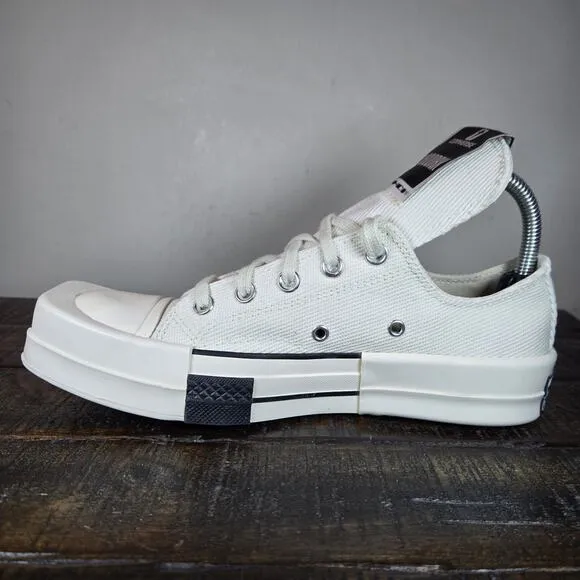 NEW RICK OWENS x CONVERSE TURBODRK Womens Size 7.5 Low Top Shoes 172345C White