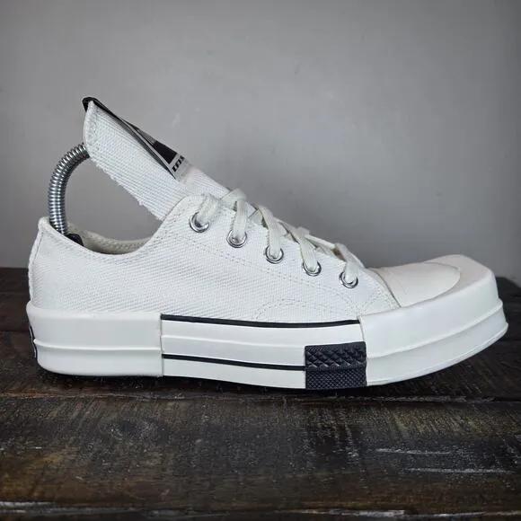 NEW RICK OWENS x CONVERSE TURBODRK Womens Size 7.5 Low Top Shoes 172345C White