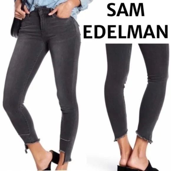 NEW Sam Edelman Grayish Black Skinny Jeans Size 26