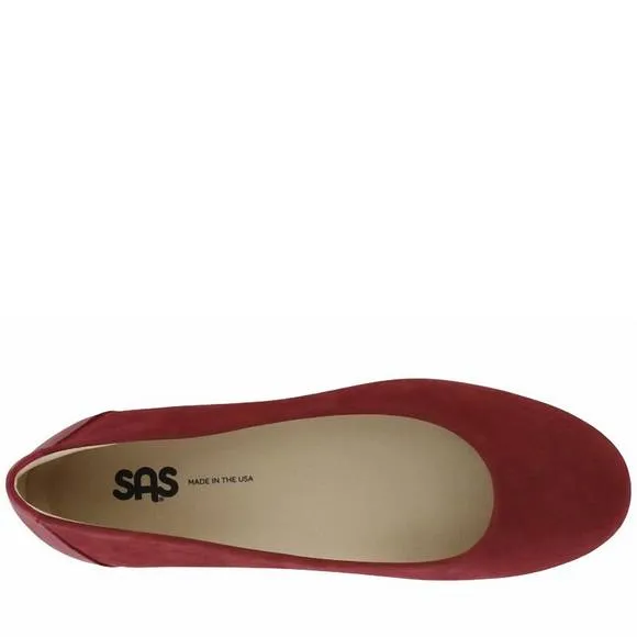 NEW SAS women's scenic ballet flat shoes medium in scarlett red
