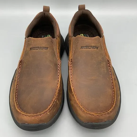 NEW Skechers Men’s Seveno Slip-on Shoes Brown Size 8