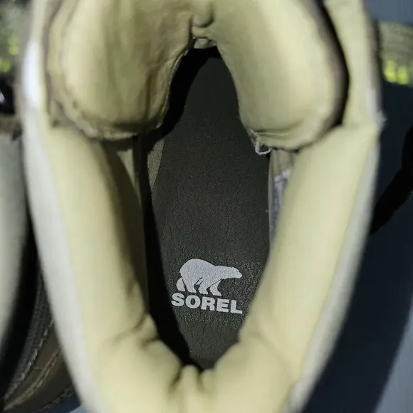 NEW Sorel Lennox Waterproof Hiking Boot Shoe Stone Green Leaf Leather Size 5.5