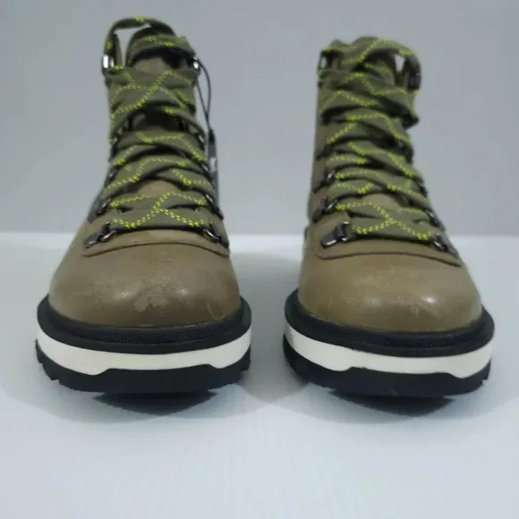 NEW Sorel Lennox Waterproof Hiking Boot Shoe Stone Green Leaf Leather Size 5.5