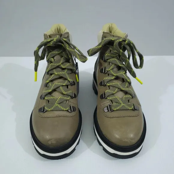 NEW Sorel Lennox Waterproof Hiking Boot Shoe Stone Green Leaf Leather Size 5.5