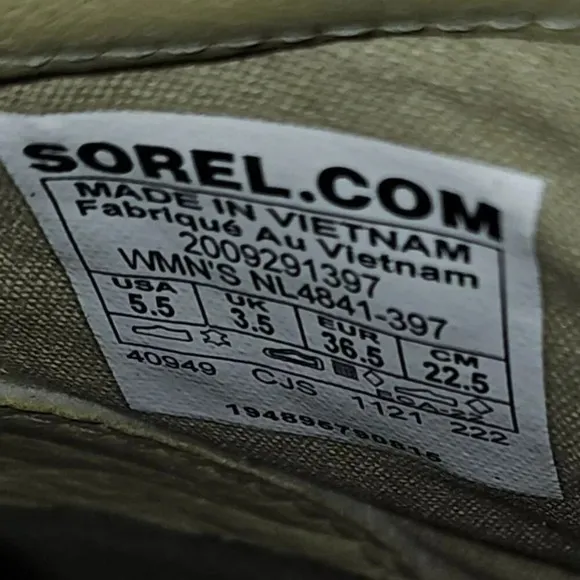 NEW Sorel Lennox Waterproof Hiking Boot Shoe Stone Green Leaf Leather Size 5.5