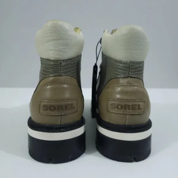 NEW Sorel Lennox Waterproof Hiking Boot Shoe Stone Green Leaf Leather Size 5.5