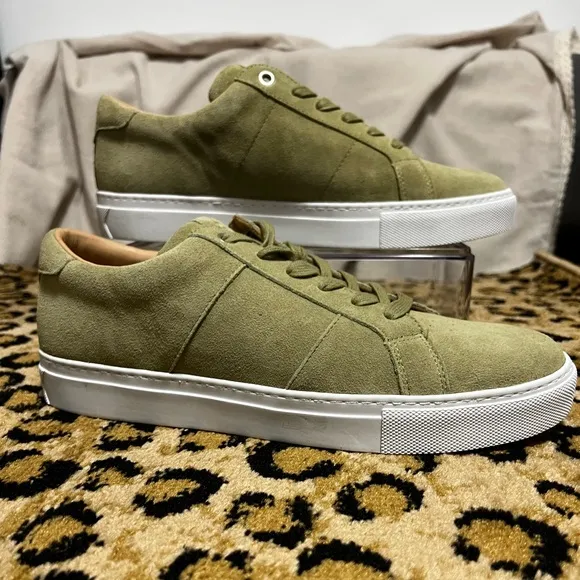 New The Greats Brooklyn green suede lace up men's shoes. Size US 9.5 NWOB