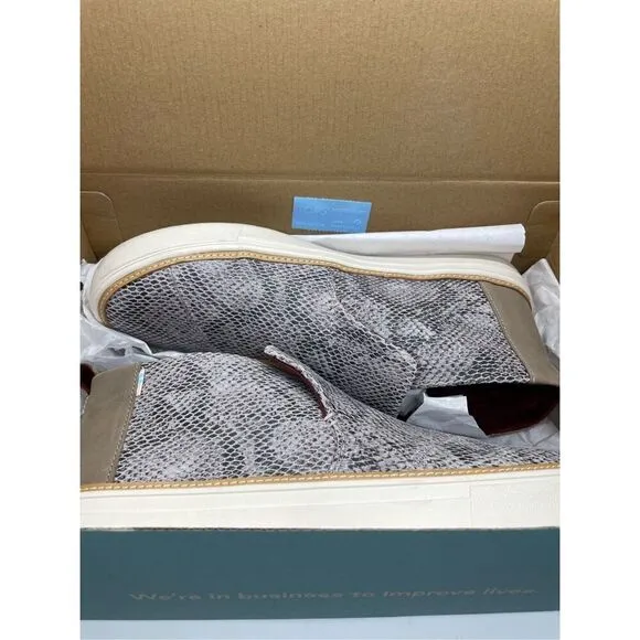 New TOMS Paxton Cobblestone Snake Printed Suede Women’s Chukka Size 10