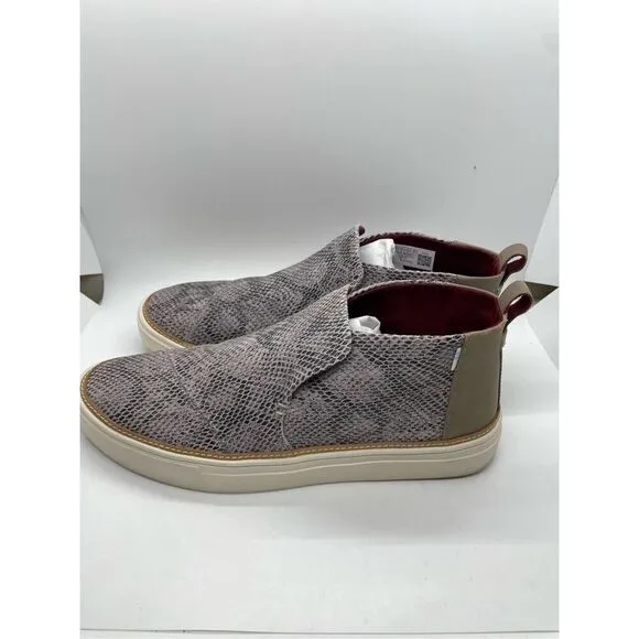New TOMS Paxton Cobblestone Snake Printed Suede Women’s Chukka Size 10