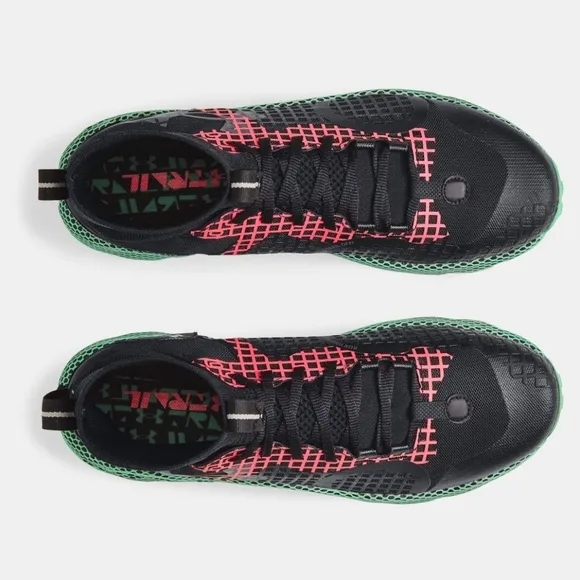 NEW Under Armour Black/Pink/Green UA HOVR DS Ridge Trek Trail Running Shoes 10