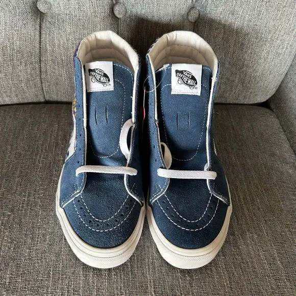 NEW Vans Mens Sk8-Hi Fair Isle Blue High Top Lace Up Skate Sneaker Shoes 5.5