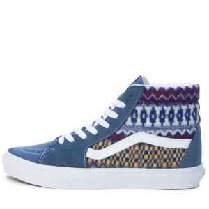 NEW Vans Mens Sk8-Hi Fair Isle Blue High Top Lace Up Skate Sneaker Shoes 5.5