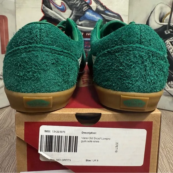 New Vans Old Skool LowPro Green/Gum Sneakers Low-Top Shoes Sizes 8.5, 9, 9.5 Men