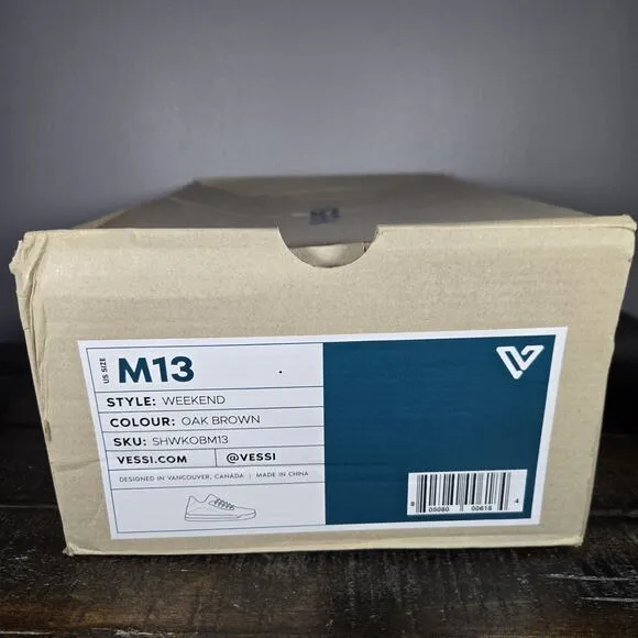 NEW Vessi Weekend Sneaker Mens Size 13 Waterproof Shoes Sneakers Oak Brown White