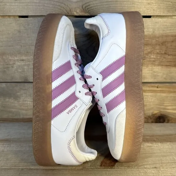 NEW Womens Size 8.5 - Adidas Sambae “White Preloved Purple” Sneakers IE9106 RARE