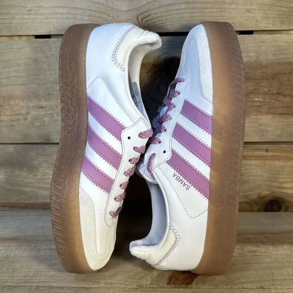 NEW Womens Size 8.5 - Adidas Sambae “White Preloved Purple” Sneakers IE9106 RARE