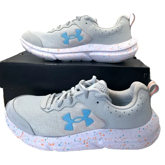 New Women's Under Armour Charged Assert 10 Paint Splatter Running Shoes- Size 6
