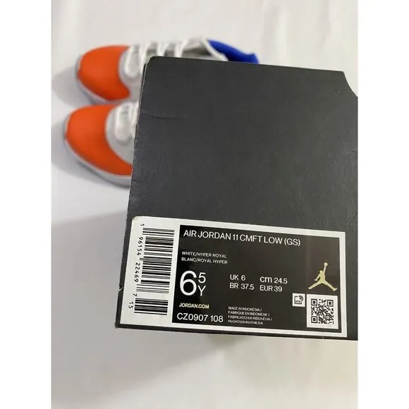 New Youth Size 6.5Y White Air Jordan 11 CMFT Low (GS) Basketball Shoe CZ0907 108
