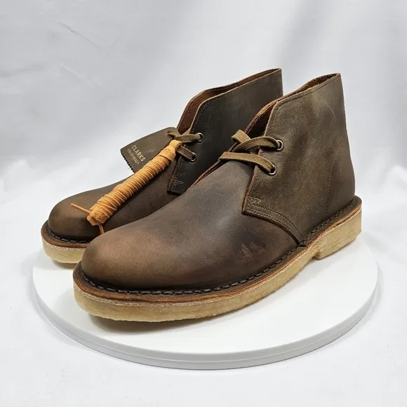 NIB Clarks Originals Desert Boot Beeswax Chukka Shoes Leather Lace-Up Brown 9.5