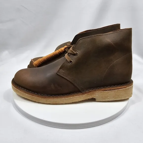 NIB Clarks Originals Desert Boot Beeswax Chukka Shoes Leather Lace-Up Brown 9.5