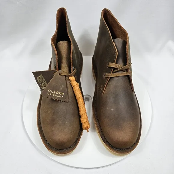 NIB Clarks Originals Desert Boot Beeswax Chukka Shoes Leather Lace-Up Brown 9.5