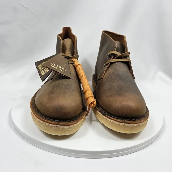 NIB Clarks Originals Desert Boot Beeswax Chukka Shoes Leather Lace-Up Brown 9.5