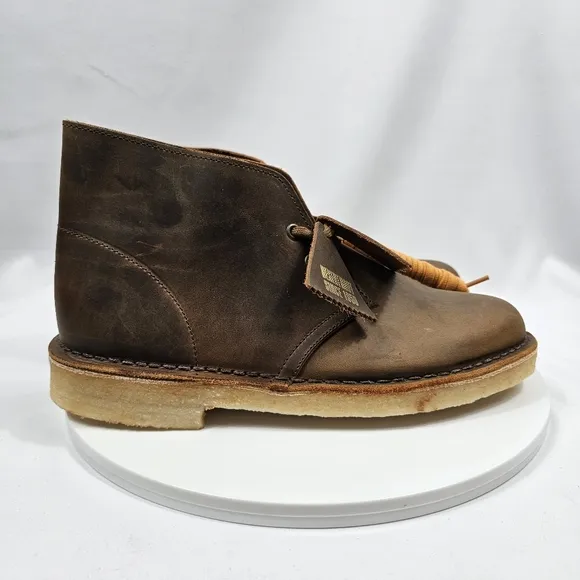 NIB Clarks Originals Desert Boot Beeswax Chukka Shoes Leather Lace-Up Brown 9.5