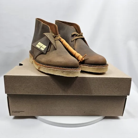 NIB Clarks Originals Desert Boot Beeswax Chukka Shoes Leather Lace-Up Brown 9.5