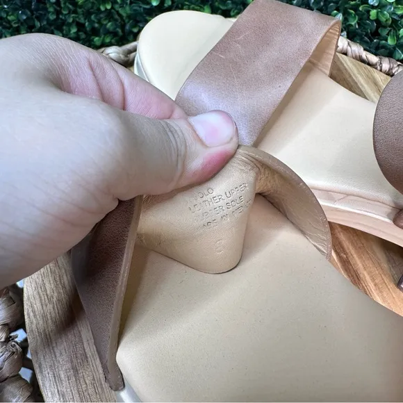 NIB Nisolo x anthropology all day open toe clog in almond new
