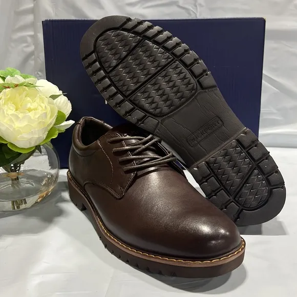 NIB - Rockport Men’s Kevan Oxfords Shoes, Brown CJ1574 - Size 8.5