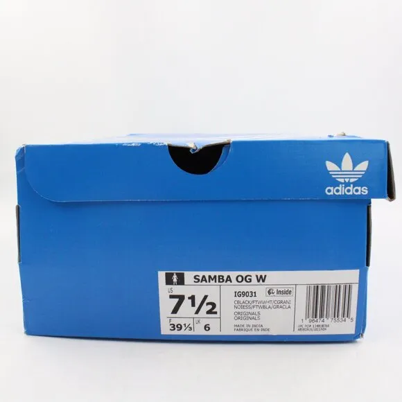 NIDB Adidas Women's Samba OG Sneakers in Black/White US Size 7.5 (IG9031)