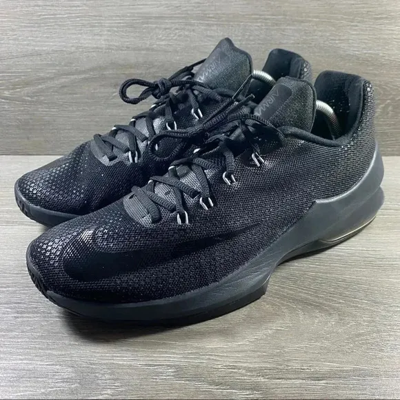 Nike 852457-001 Air Max Infuriate Low Black Basketball Shoes Men's Sz 10