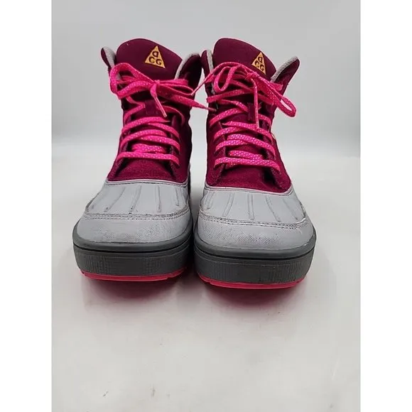 Nike ACG Woodside 2 Rasp Red/Laser Orange Pink High Shoes 524877-601 Girls 5.5Y
