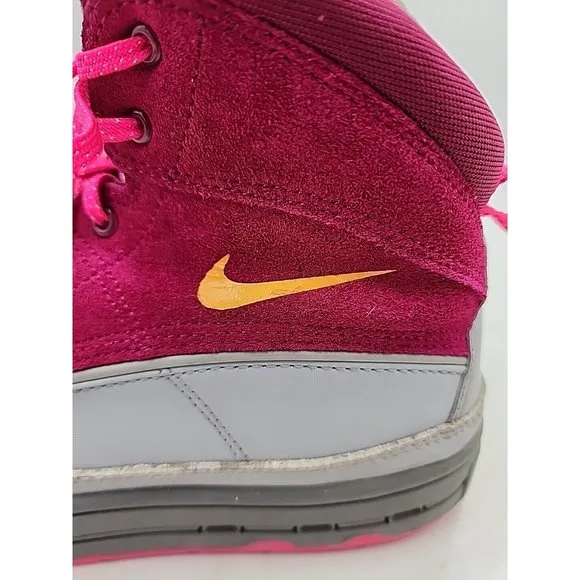 Nike ACG Woodside 2 Rasp Red/Laser Orange Pink High Shoes 524877-601 Girls 5.5Y