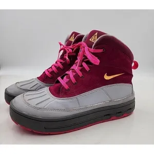 Nike ACG Woodside 2 Rasp Red/Laser Orange Pink High Shoes 524877-601 Girls 5.5Y
