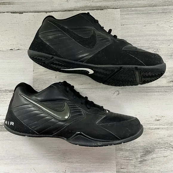 Nike Air Baseline Men’s Low Top Lace Up Basketball Shoes Size 10.5 Color-Black
