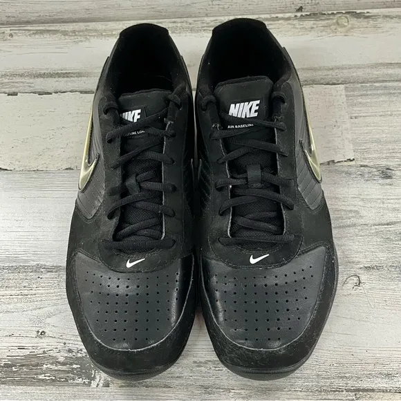 Nike Air Baseline Men’s Low Top Lace Up Basketball Shoes Size 10.5 Color-Black