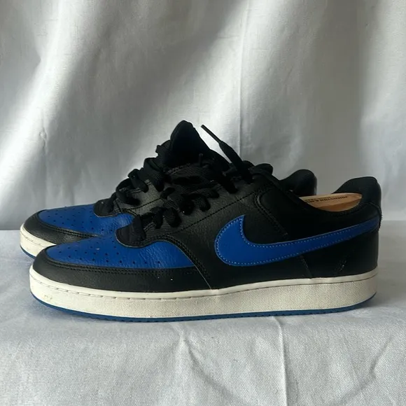 Nike Air Court Vision Low Mens Size 10 Black Blue Running Shoes DM8681-001