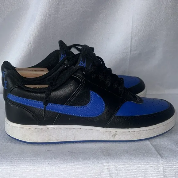 Nike Air Court Vision Low Mens Size 10 Black Blue Running Shoes DM8681-001