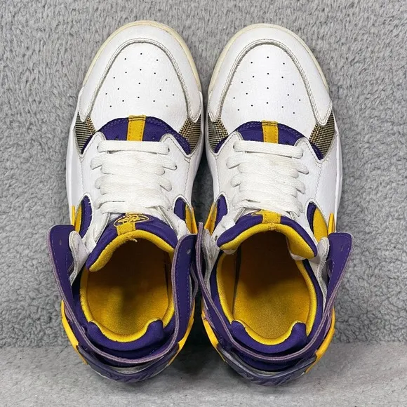 Nike Air Flight Huarache Lakers Youth Boys Size 7Y Basketball Shoes White Purple
