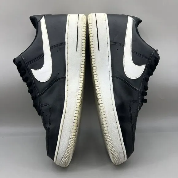 Nike Air Force 1 '07 Low Sneakers Men Size 14 Black White Leather Comfort Shoes
