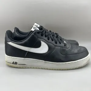 Nike Air Force 1 '07 Low Sneakers Men Size 14 Black White Leather Comfort Shoes