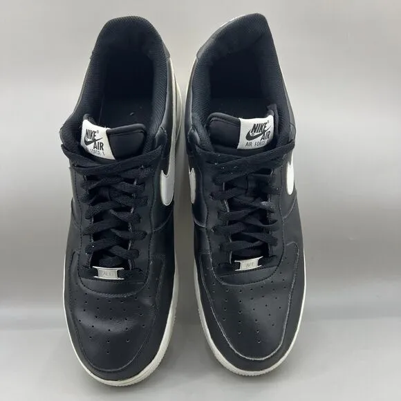 Nike Air Force 1 '07 Low Sneakers Men Size 14 Black White Leather Comfort Shoes