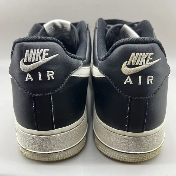 Nike Air Force 1 '07 Low Sneakers Men Size 14 Black White Leather Comfort Shoes