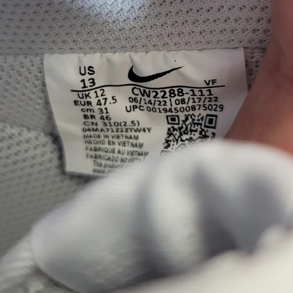 Nike Air Force 1 '07 Low Triple White CW2288-111 Mens Size 13 New In Box Shoes