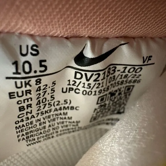 Nike Air Force 1 07 LX Shoes Women's size 10.5 -NEW White/ Yellow -DV2183 100