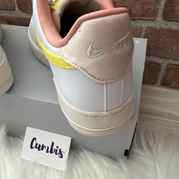 Nike Air Force 1 07 LX Shoes Women's size 10.5 -NEW White/ Yellow -DV2183 100