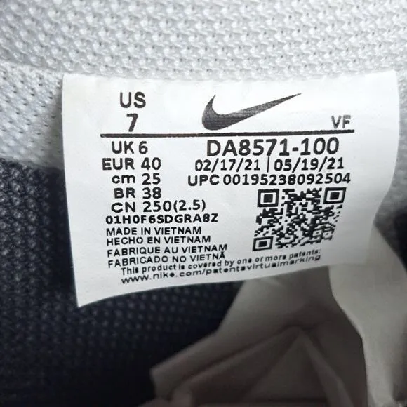 Nike Air Force 1 '07 Premium Silver Chain Men's Sz 7 Women's Sz 8.5 White Black