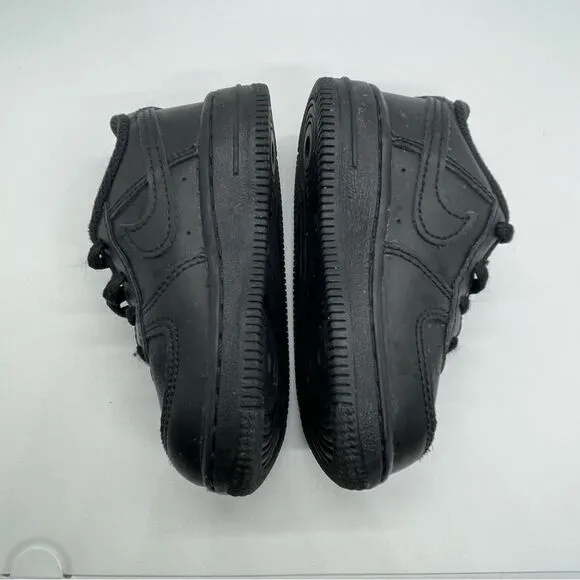Nike Air Force 1 black kids shoes infant toddler size 6C lace 6 C basketball